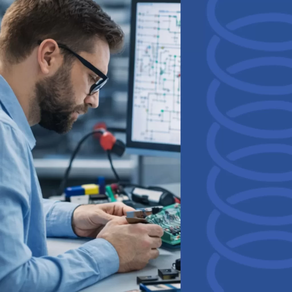 man soldering